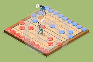 3D Isometric Flat Vector Conceptual Illustration of Xiangqi