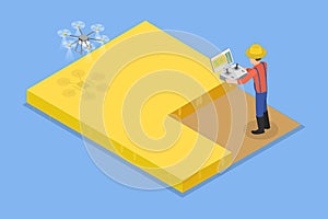 3D Isometric Flat Vector Illustration of Agronomist