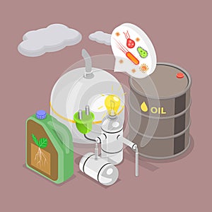 3D Isometric Flat Vector Illustration of Anaerobic Digestion
