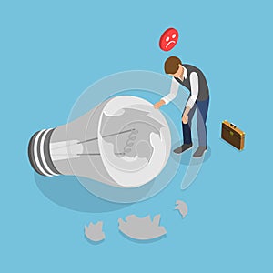 3D Isometric Flat Vector Illustration of Business Failure