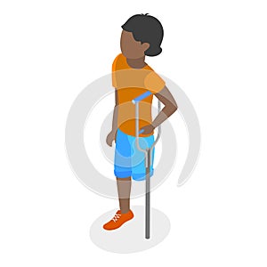 3D Isometric Flat Vector Illustration of Children With Cerebral Palsy. Item 2