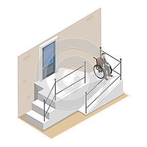 3D Isometric Flat Vector Illustration of Disability Accessibility. Item 1