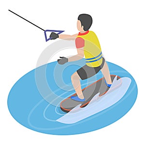 3D Isometric Flat Vector Illustration of Extreme Water Sports. Item 1