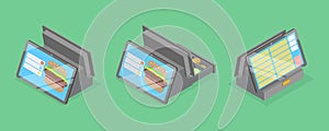 3D Isometric Flat Vector Illustration of Fast Food Checkout Terminal
