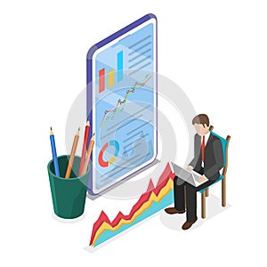 3D Isometric Flat Vector Illustration of Financial Analysis. Item 2