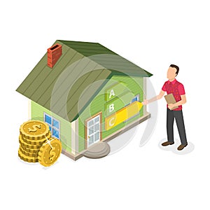 3D Isometric Flat Vector Illustration of Home Energy Efficiency. Item 2