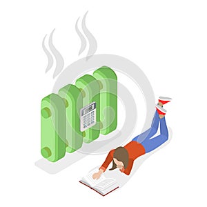 3D Isometric Flat Vector Illustration of Home Energy Efficiency. Item 3