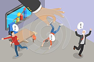 3D Isometric Flat Vector Illustration of Hostile Manager