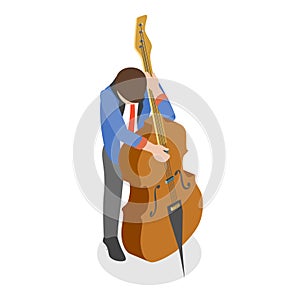 3D Isometric Flat Vector Illustration of Jazz Band. Item 3