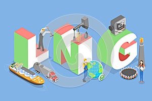 3D Isometric Flat Vector Illustration of LNG