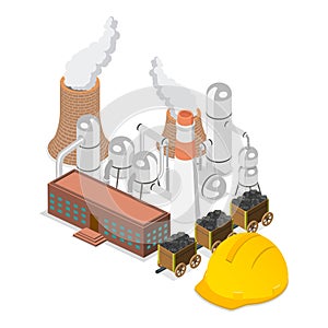 3D Isometric Flat Vector Illustration of Mining. Item 1