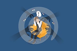 3D Isometric Flat Vector Illustration of Paranoia