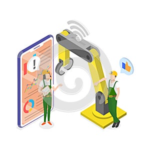 3D Isometric Flat Vector Illustration of Smart Industry. Item 3