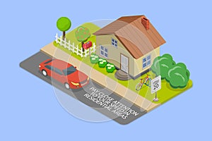 3D Isometric Flat Vector Illustration of Speed Control