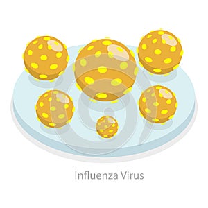 3D Isometric Flat Vector Illustration of Upper Respiratory Tract Infection. Item 1