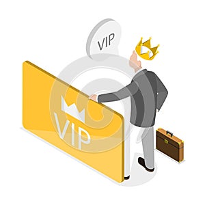 3D Isometric Flat Vector Illustration of Vip Account. Item 3