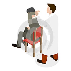 3D Isometric Flat Vector Set of Chiropractic Medicine Scenes. Item 1