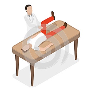 3D Isometric Flat Vector Set of Chiropractic Medicine Scenes. Item 2