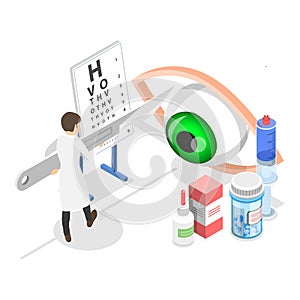 3D Isometric Flat Vector Set of Gynecologist, Dentist, Optometrist And Andrologist. Item 3