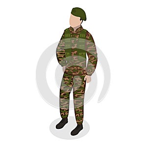 3D Isometric Flat Vector Set of Military People. Item 5