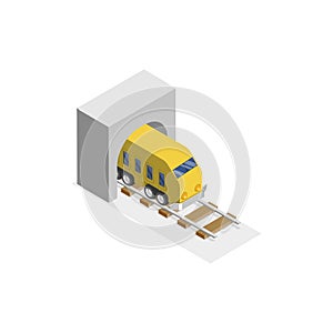 3D Isometric Flat Vector Set of Railway Station Elements. Item 7
