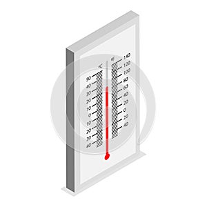 3D Isometric Flat Vector Set of Thermometers. Item 1