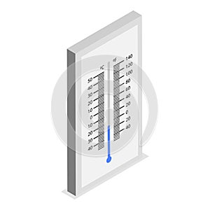 3D Isometric Flat Vector Set of Thermometers. Item 3