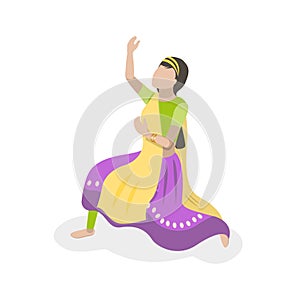 3D Isometric Flat Vector Set of Traditional Indian Dancers. Item 1