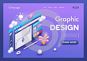 3D Isometric illustration, Cartoon. Display with vector design program. Vector graphics, graphic design. Trending