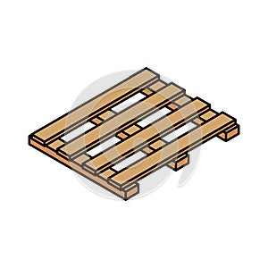 3d Isometric Isolated Wooden Pallet on white background