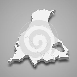 3d isometric map of Ariana is a Governorate of Tunisia