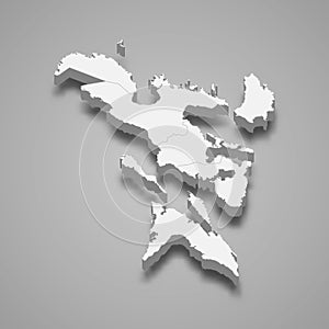 3d isometric map of Bicol is a region of Philippines