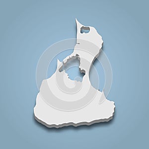 3d isometric map of Block Island is an island in Rhode Island, i