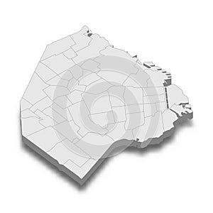 3d isometric map of Buenos Aires City is a Capital of Argentina