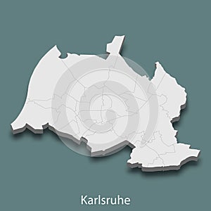 3d isometric map of Karlsruhe is a city of Germany