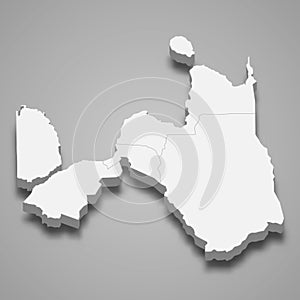 3d isometric map of Northern Mindanao is a region of Philippines