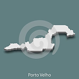 3d isometric map of Porto Velho is a city of Brazil