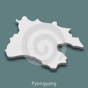 3d isometric map of Pyongyang is a city of Korea