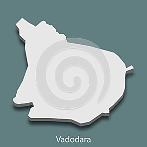 3d isometric map of Vadodara is a city of India