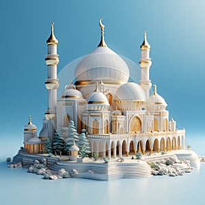 3d isometric of mosque