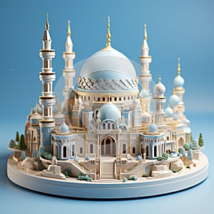 3d isometric of mosque