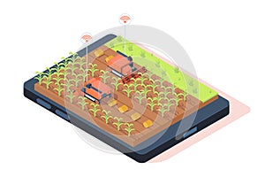 3d isometric smart farming with remote controle.