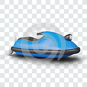 3D jet ski lies on surface. Vector illustration with reflections and shadows