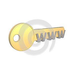 3D Key concept with www letters