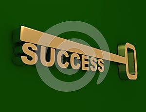 3D key for success . 3d illustration