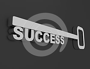 3D key for success . 3d illustration