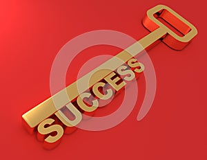 3D key for success . 3d illustration