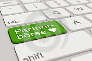 3d - keyboard - PartnerbÃ¶rse - green