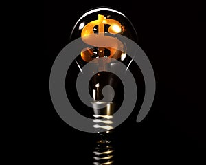 3d lamp with golden dollar sign