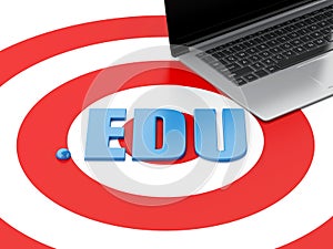 3d Laptop pc and word EDU on target